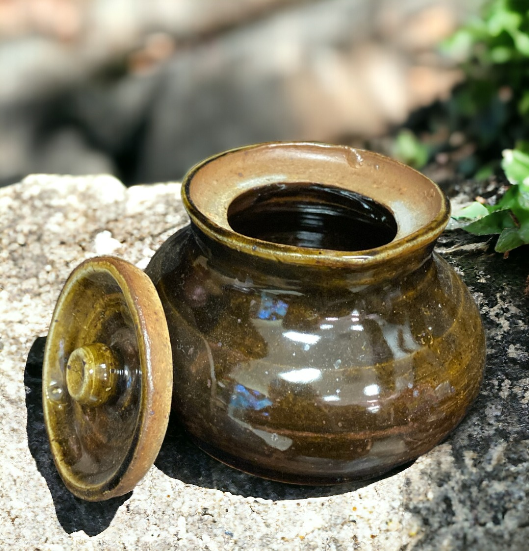 Brown Glazed Round Jar