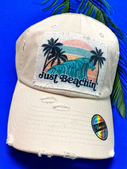 Distressed Patch Cap - Just Beachin'