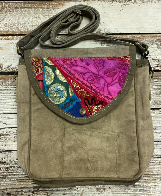 Vintage Textile Trimmed Tent Crossbody