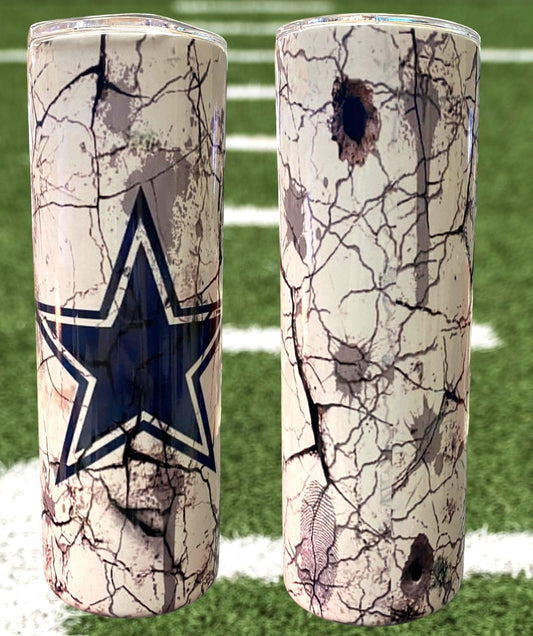 Cowboys Cracked Tumbler