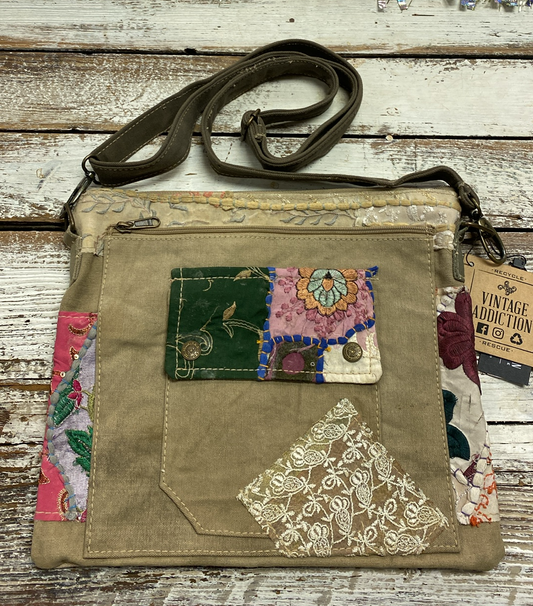 Recycled Military Tent & Vintage Fabric Crossbody