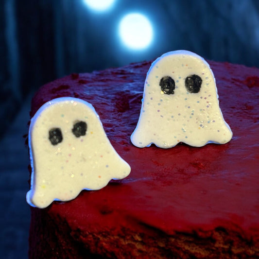 Clay Earring - White Ghost Stud