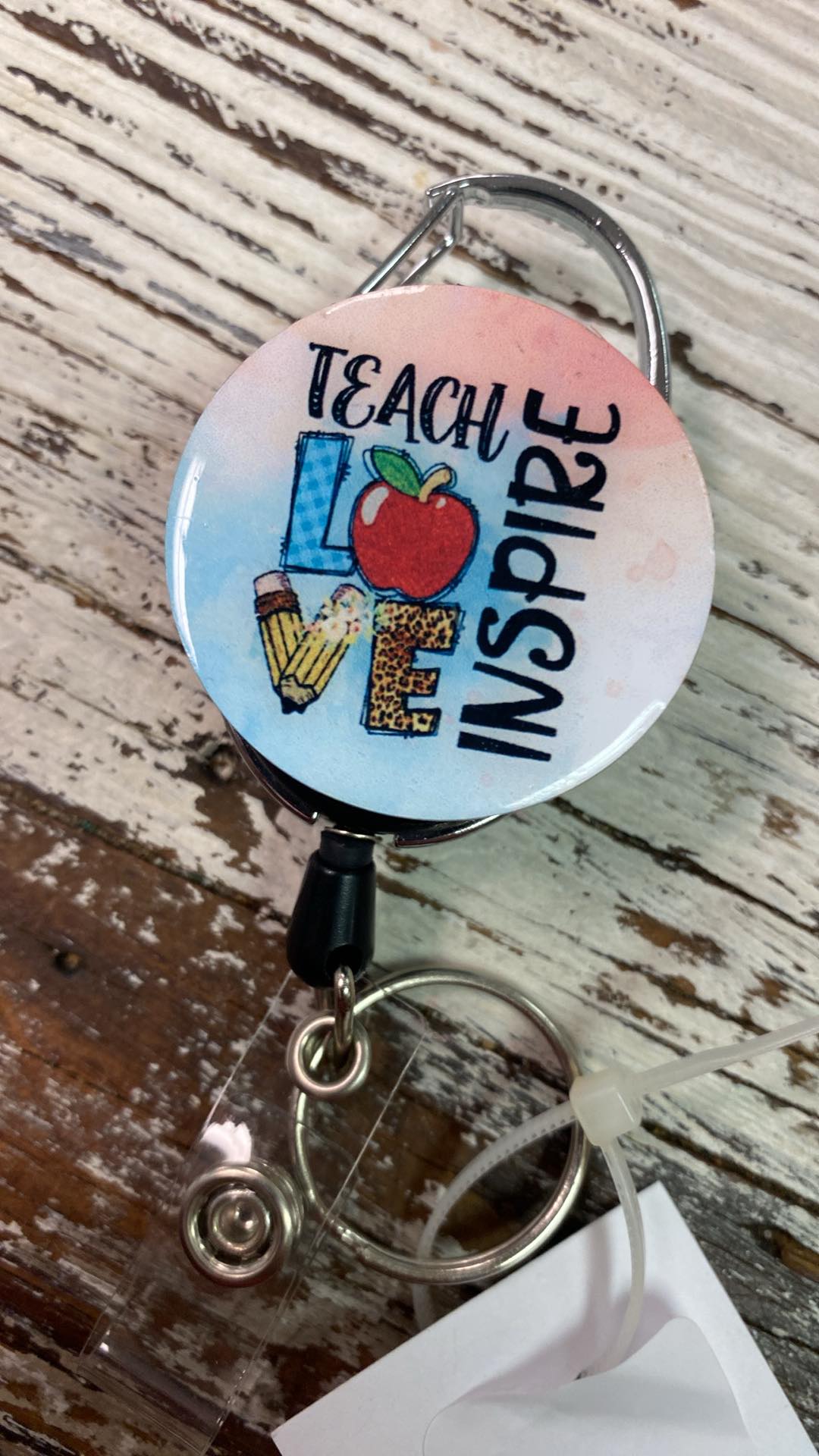 Badge Reel Keychain - Teach Love Inspire
