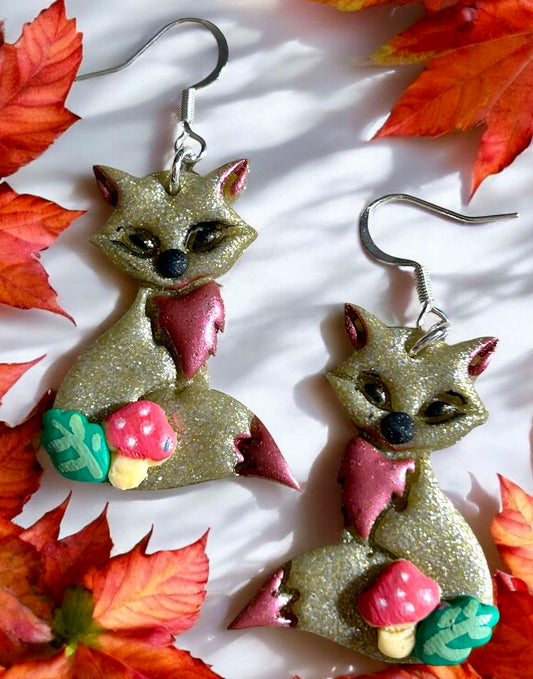 Clay Earring - Gold Fox