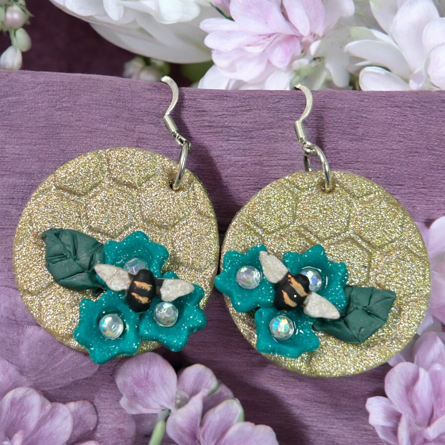 Clay Earring - Gold Bee