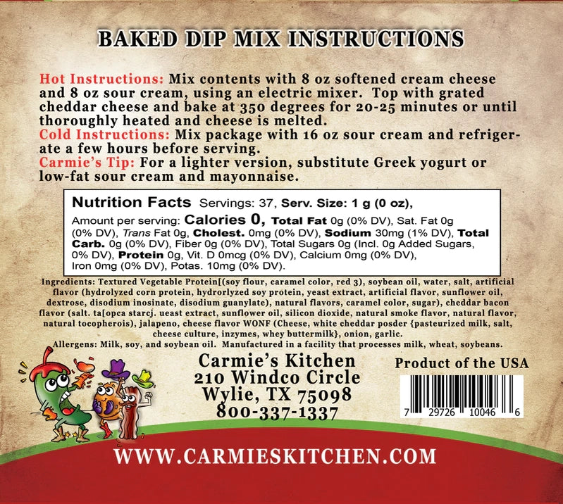 Dip & Cheeseball Mix - Bacon Jalapeno Popper