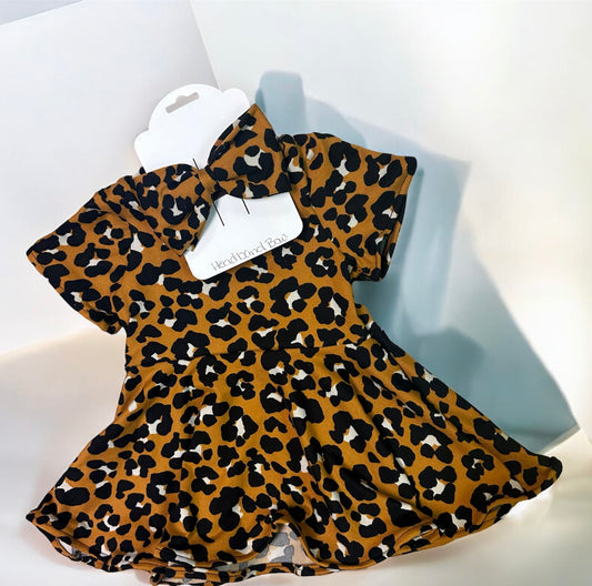 Peplum Dress - Leopard print - 0/3m