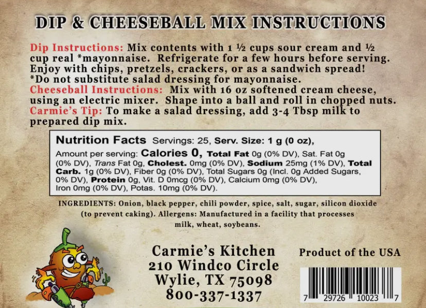Dip & Cheeseball Mix - Chipotle Ranch