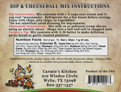 Dip & Cheeseball Mix - Roasted Garlic