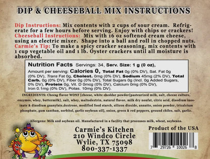 Dip & Cheeseball Mix - Jalapeño Cheddar