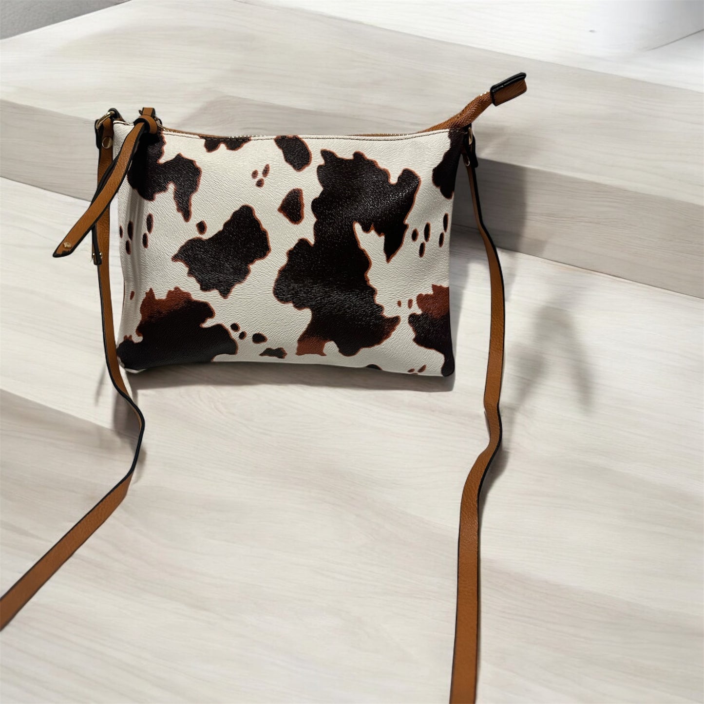 Purse - faux leather cow print